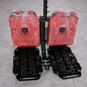 Off-road 4x4 aluminum rear tailgate equipment integrated group kit designed for Jeep Wrangler JK and JL models.