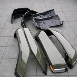 front and rear fender flares and inner liners for a Jeep Wrangler JL.