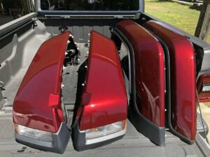 Jeep gladiator Max Tow Snazzberry fenders with led lights